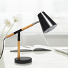 Simple Designs Black Matte and Wooden Pivot Desk Lamp LD1059-BLK